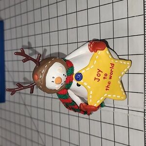 Joy to the World Snowman Holding Star - Preloved